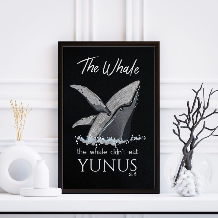 The Whale Embroidery wallframe 02