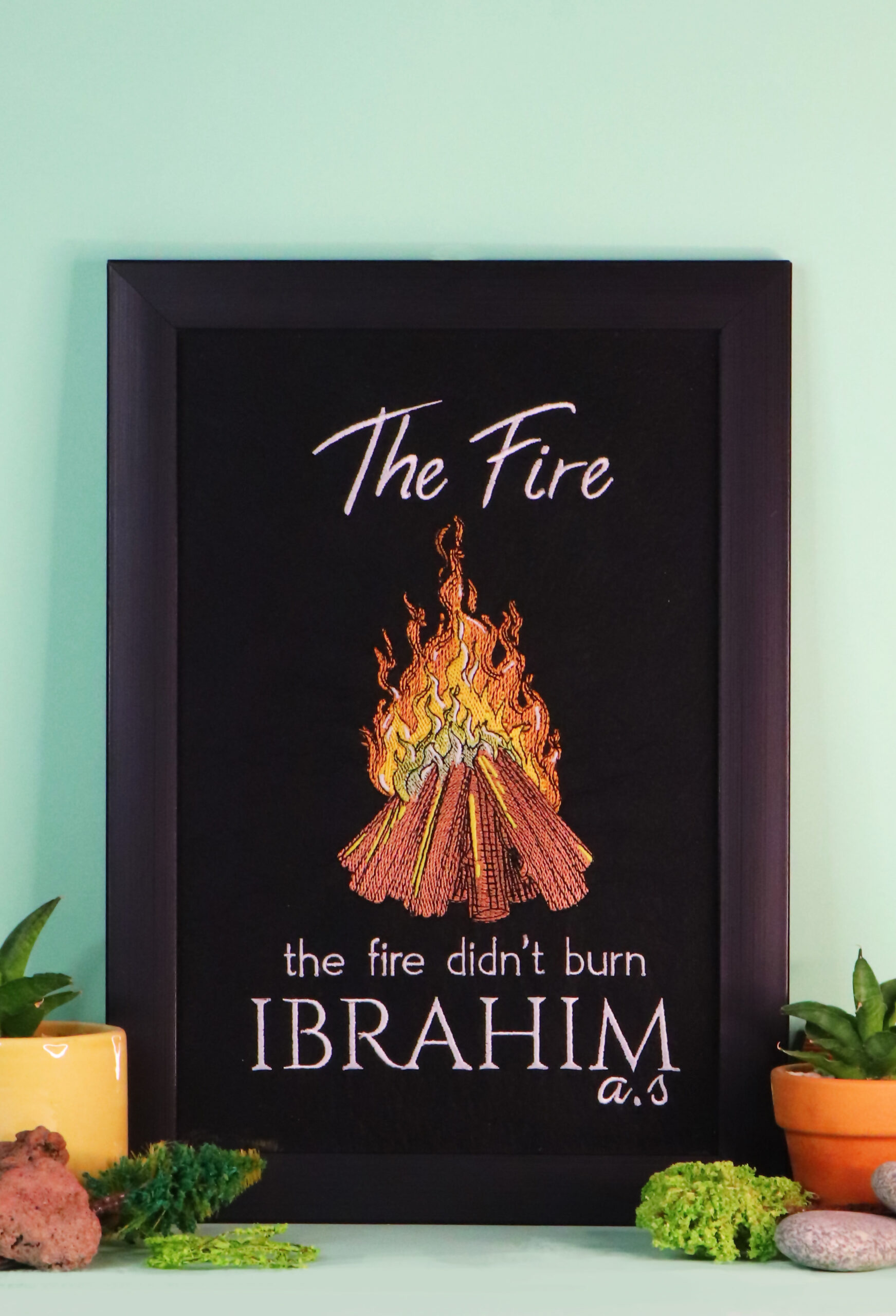 Prophet Ibrahim A.S – The Fire – Embroidery Wall Frame