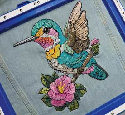 Bird Embroidery on demin401 Bird Embroidery on demin401