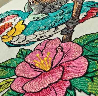 huming bird embroidery closeup 01 huming bird embroidery closeup 01